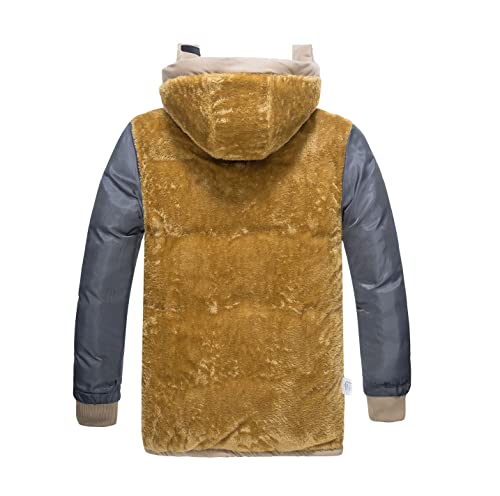 MAGCOMSEN Mens Puffer Jacket with Hood Parka Coat Long Jackets for Men Winter Thermal Thick Jackets with Fleece Lined Snow Coats Outdoor Hiking Camping Fishing Jackets with Zip Pockets, Black