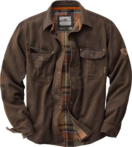 Legendary Whitetails Men's Journeyman Rugged Shirt Jacket, Tobacco, XL UK