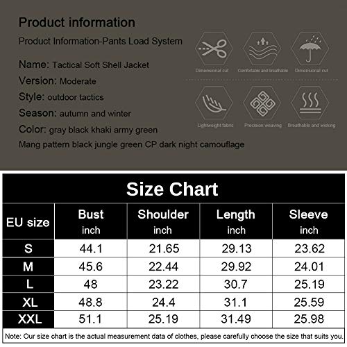 MakingDa Mens Waterproof Jackets Winter Casual Hooded Coat Softshell Fleece Warm Lined Multi Zipper Pockets Baggy Lightweight Running Jackets Breathable Tactical Traveling（Green，L）