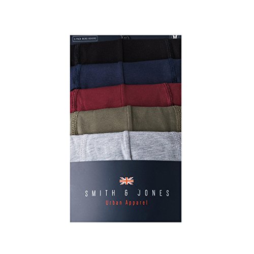 Smith and Jones Mens Boxers Shorts (5 or 7 Pack) Multipacked Underwear Gift Set, Mens Boxers Trunk(XL,NIGHTFALL)