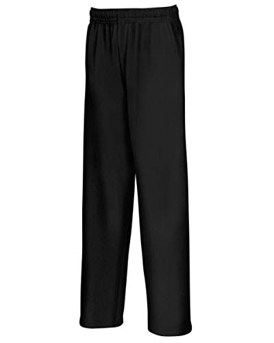 Mens Open Hem Jog Pants/Jogging Bottoms Men Fleece Casual Plus Sizes Trousers Small to XXXXXL (2XL, Black)