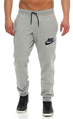 Nike Men's Aw77 Flc Cuff Pants - Dark Grey Heather/Obsidian, Large