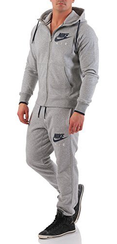 Nike Men's Aw77 Flc Cuff Pants - Dark Grey Heather/Obsidian, Large