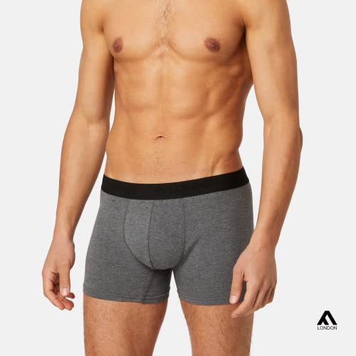 FM London (5-Pack) Mens Boxers with HyFresh Odour Protection Technology - Breathable Mens Underwear Suitable all Occasions - Tagless Mens Boxers Shorts Multipack Designed for a 24hr Wear - Super Soft