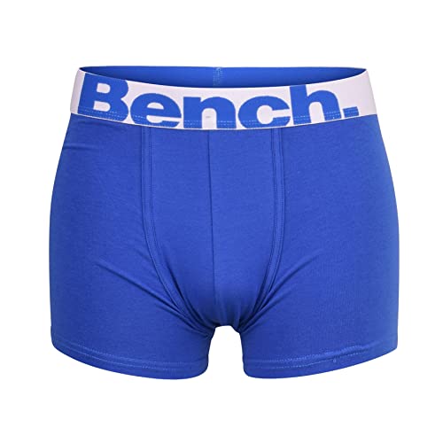 Bench 3 Pack Mens Boxers Underwear Trunks Boxer Briefs Under Pants Gift Set Blue Dark Light Blue Navy M