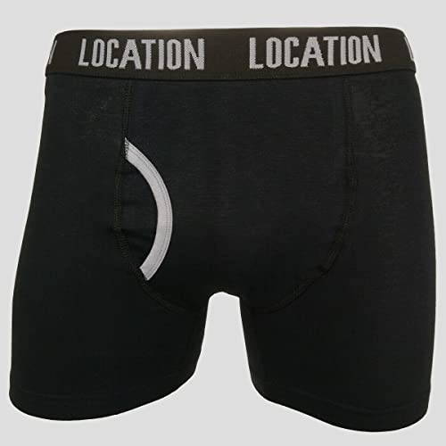 Mens 6 Pack Location Boxer Shorts Trunks Gift Underwear Cotton Boxers, M, Graphite (6 Pack)