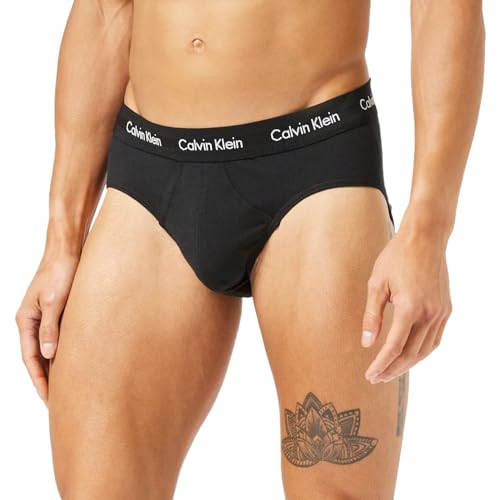 Calvin Klein Men 3P HIP BRIEF Black (Black With Black Wb Xwb) L