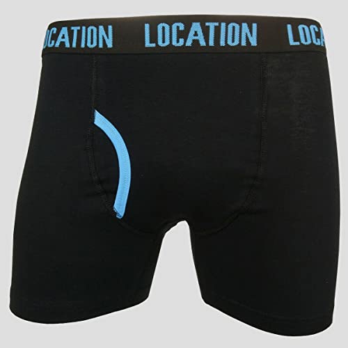 Mens 6 Pack Location Boxer Shorts Trunks Gift Underwear Cotton Boxers, M, Graphite (6 Pack)