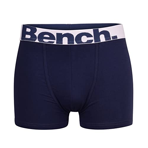 Bench 3 Pack Mens Boxers Underwear Trunks Boxer Briefs Under Pants Gift Set Blue Dark Light Blue Navy M