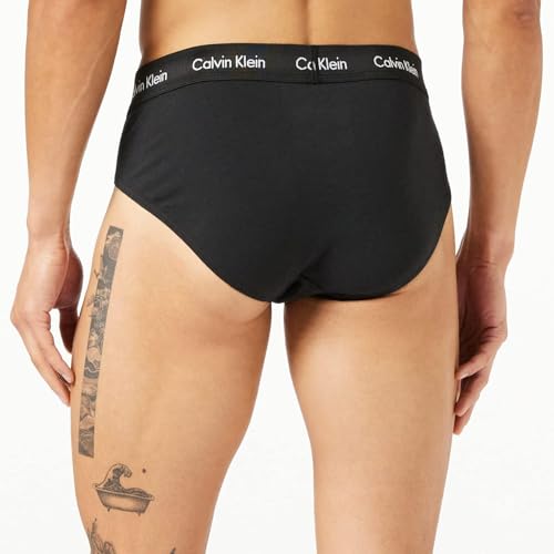 Calvin Klein Men 3P HIP BRIEF Black (Black With Black Wb Xwb) L