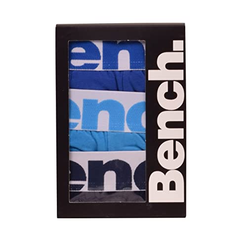 Bench 3 Pack Mens Boxers Underwear Trunks Boxer Briefs Under Pants Gift Set Blue Dark Light Blue Navy M