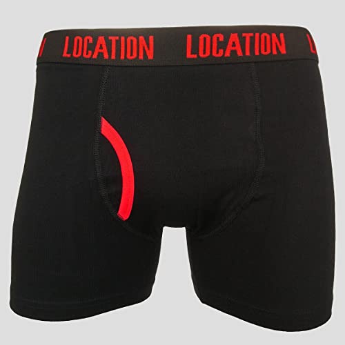 Mens 6 Pack Location Boxer Shorts Trunks Gift Underwear Cotton Boxers, M, Graphite (6 Pack)