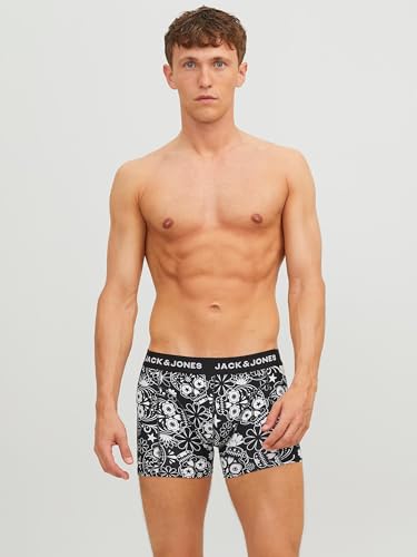 Jack & Jones Men's Jacjames Trunks 3 Pack Noos Boxer Shorts, Black/Detail: Black - Blazing Yellow., M UK