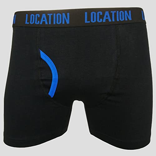 Mens 6 Pack Location Boxer Shorts Trunks Gift Underwear Cotton Boxers, M, Graphite (6 Pack)