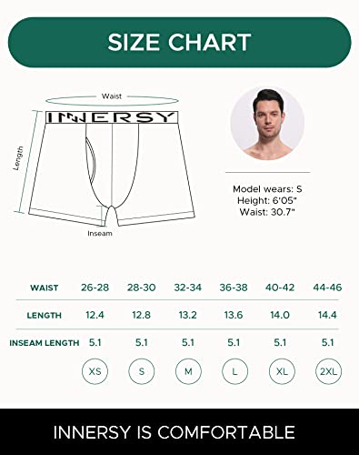 INNERSY Mens Boxer Shorts Cotton Pants Underwear Long Leg Trunks Multipack Rainbow Briefs 7 Pack (L, Rainbow)