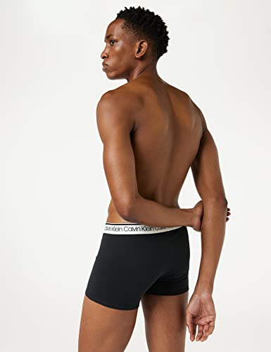 Calvin Klein Men’s 3-Pack of Boxers Trunks 3 PK with Stretch, Black W/ White Wb, M [Amazon Exclusive]