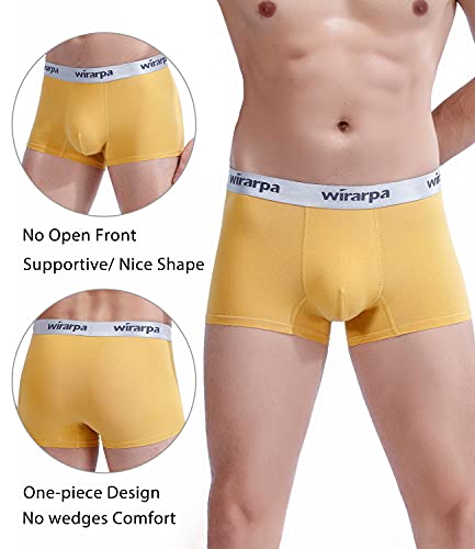 wirarpa Men's Hipster Boxer Shorts Cotton Stretch Underwear Trunks for Men Pack of 4 Multicoloured Small