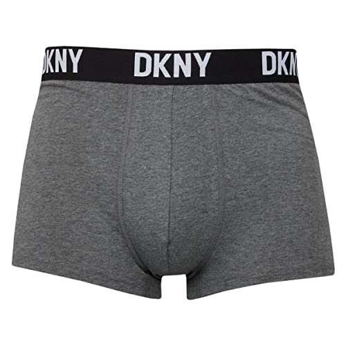 DKNY Men's Boxers with Contrasting Branded Waistband in Breathable Cotton Rich Fabric Shorts, Black, M