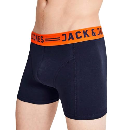 JACK & JONES Mens Jaclichfield Boxer Briefs - Burgundy/Grey - L