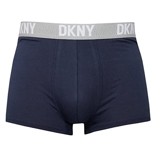 DKNY Men's Boxers with Contrasting Branded Waistband in Breathable Cotton Rich Fabric Shorts, Black, M