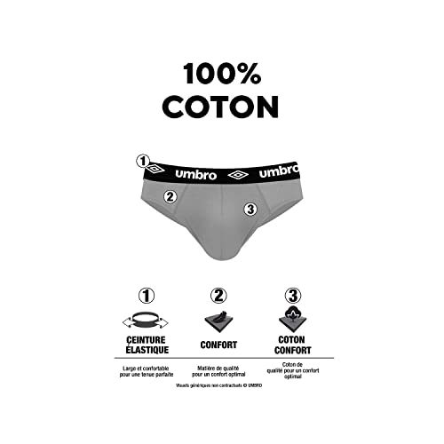 UMBRO Men's Slip UMB/1/SCX5 Briefs, Black, XXXL