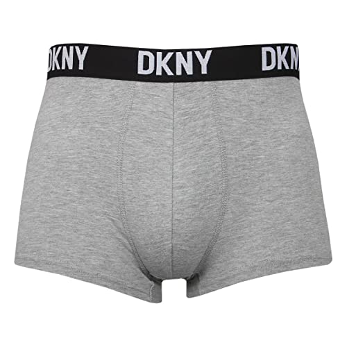 DKNY Men's Boxers with Contrasting Branded Waistband in Breathable Cotton Rich Fabric Shorts, Black, M