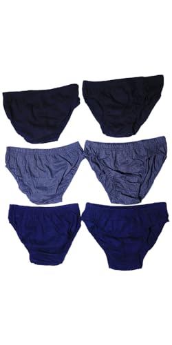 Bonnin Luxury Briefs Classic Sports Men's Briefs Slips Underwear Cotton Pants Soft Breathable Comfortable Hip Waistband Black, Navy and Grey (6pcs)(X-Large)