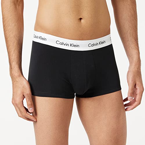 Calvin Klein Men's 3 Pack Low Rise Trunks - Cotton Stretch Boxers, Multi-coloured, S