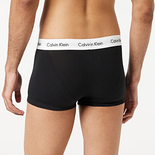 Calvin Klein Men's 3 Pack Low Rise Trunks - Cotton Stretch Boxers, Multi-coloured, S