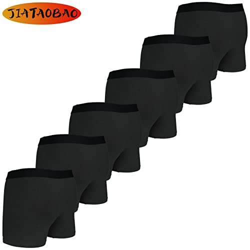 JIATAOBAO Boxer Shorts Mens (Pack of 6), Cotton Fitted Underwear Retro Trunks Breathable Briefs, Suitable For Leisure, Sports And Business, S, M, L, XL, XXL (XL, Black×6)