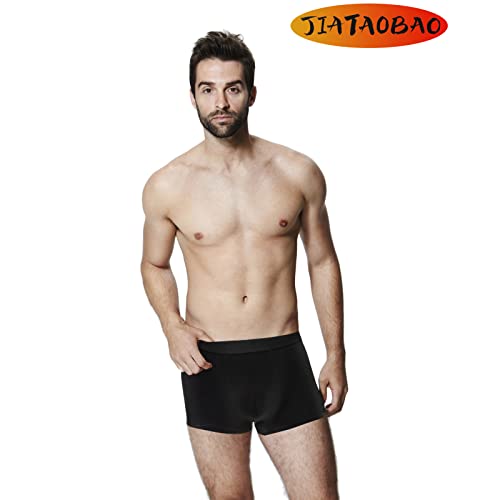 JIATAOBAO Boxer Shorts Mens (Pack of 6), Cotton Fitted Underwear Retro Trunks Breathable Briefs, Suitable For Leisure, Sports And Business, S, M, L, XL, XXL (XL, Black×6)