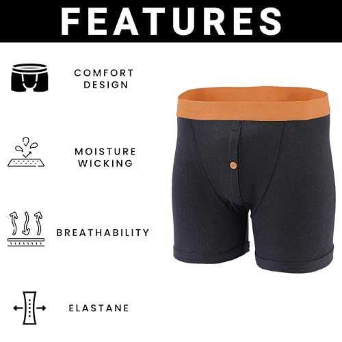 Sockstack 12 Pairs Mens Boxer Shorts Designer Black Fashion Band Underwear X Large (38-40")