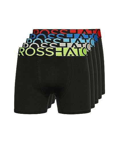 Crosshatch Mens Boxers Shorts (5 Pack) HALFHATCH Multipack Underwear Gift Set Colour Mens Trunk Boxers(M,Halfhatch - Black)