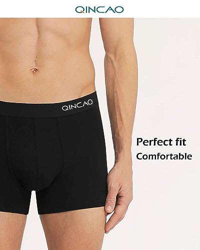 QINCAO Boxer Shorts Mens 6 Pack, No Itchy Labels, Cotton Underwear Retro Trunks, Underwear Gift Set