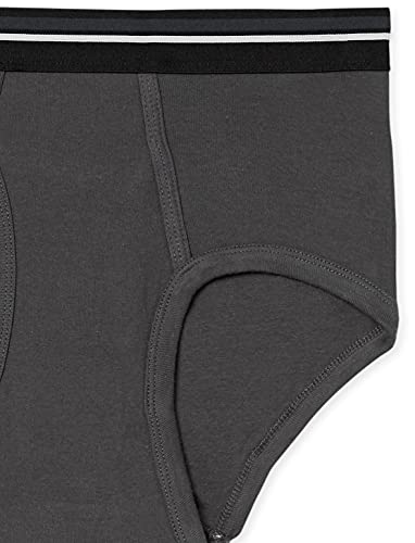 Amazon Essentials Men's Tag-Free Cotton Briefs, Pack of 7, Black/Charcoal/Grey Heather, M