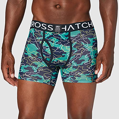 Crosshatch Men's LINAMO Boxer Shorts, Teal, M