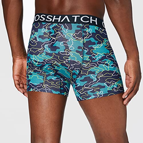 Crosshatch Men's LINAMO Boxer Shorts, Teal, M