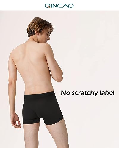 QINCAO Boxer Shorts Mens 6 Pack, No Itchy Labels, Cotton Underwear Retro Trunks, Underwear Gift Set