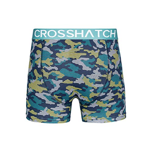 Crosshatch Men's LINAMO Boxer Shorts, Teal, M
