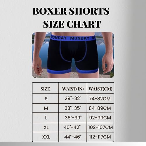 Sock Stack Days Of The Week Boxer Shorts 7 Pairs Men's Comfort Fit Boxers Underwear Black Boxershort Trunks, Medium