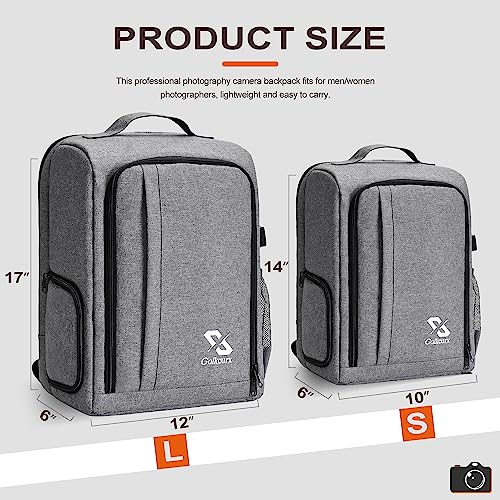 Waterproof Grey Camera Backpack for DSLR/SLR Photographers
