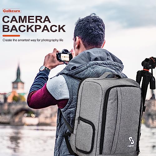 Waterproof Grey Camera Backpack for DSLR/SLR Photographers