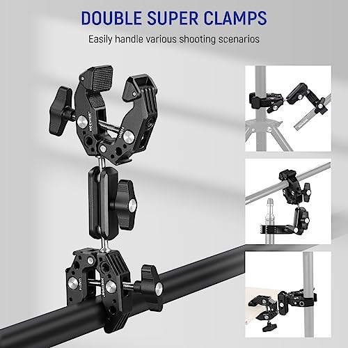 Double Super Clamp Camera Mount with Dual Ball Heads
