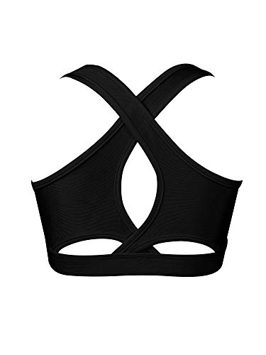 iEFiEL Kids Girls Wireless Yoga Sports Bras Child Fitness Cotton Crop Tops Vest Running Training Bra Black 3 9-10 Years