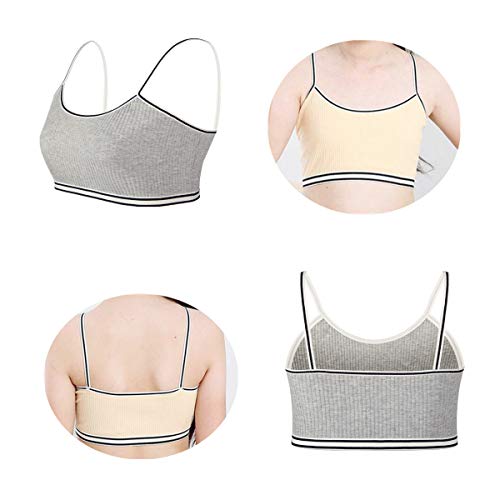 VISKEY 10 Pack Girls Cotton Sports Bras Training Bras Unpadded 7-8 Years Cami Crop Bralettes