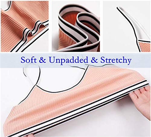 VISKEY 10 Pack Girls Cotton Sports Bras Training Bras Unpadded 7-8 Years Cami Crop Bralettes