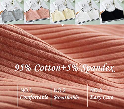 VISKEY 10 Pack Girls Cotton Sports Bras Training Bras Unpadded 7-8 Years Cami Crop Bralettes