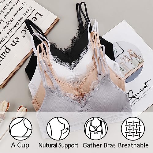 Bysion Young Girls Bras 3 Pack Teenage Underwear Wireless Sports Bra Seamless High Strench Lingerie Support Bralettes with Adjustable Shoulder Straps