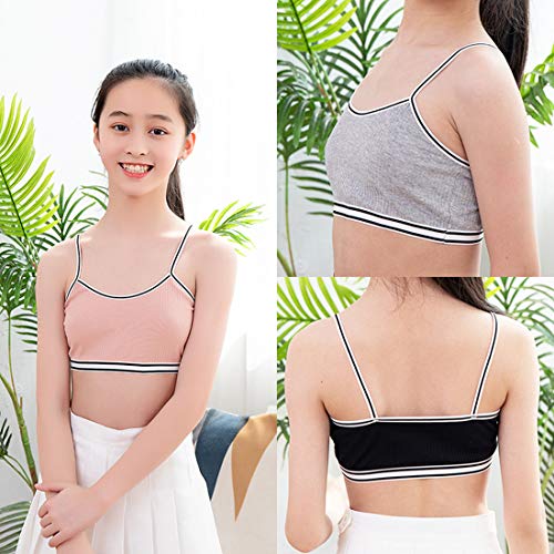 VISKEY 10 Pack Girls Cotton Sports Bras Training Bras Unpadded 7-8 Years Cami Crop Bralettes
