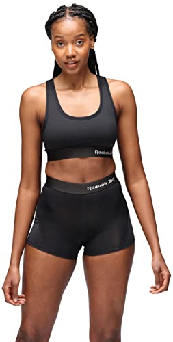 Reebok Women's WomenÂ’s Reebok Crop Top, Stretch Cropped Wireless Sports With Racer Back - Black Top, Black, M UK